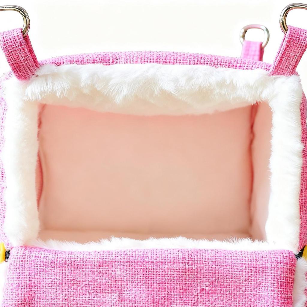 Pet Bird Parrot Cages with Heating Pad Warm Plush Hammock Hut Tent Bed Hanging Cave for Sleeping and Hatching Bird Accessories