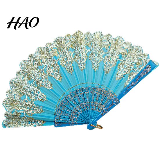 Dancing Fan Folding with Hanging Ring Smooth Opening Comfortable Grip Dance Clear Pattern Chinese Style Fabric School Supply