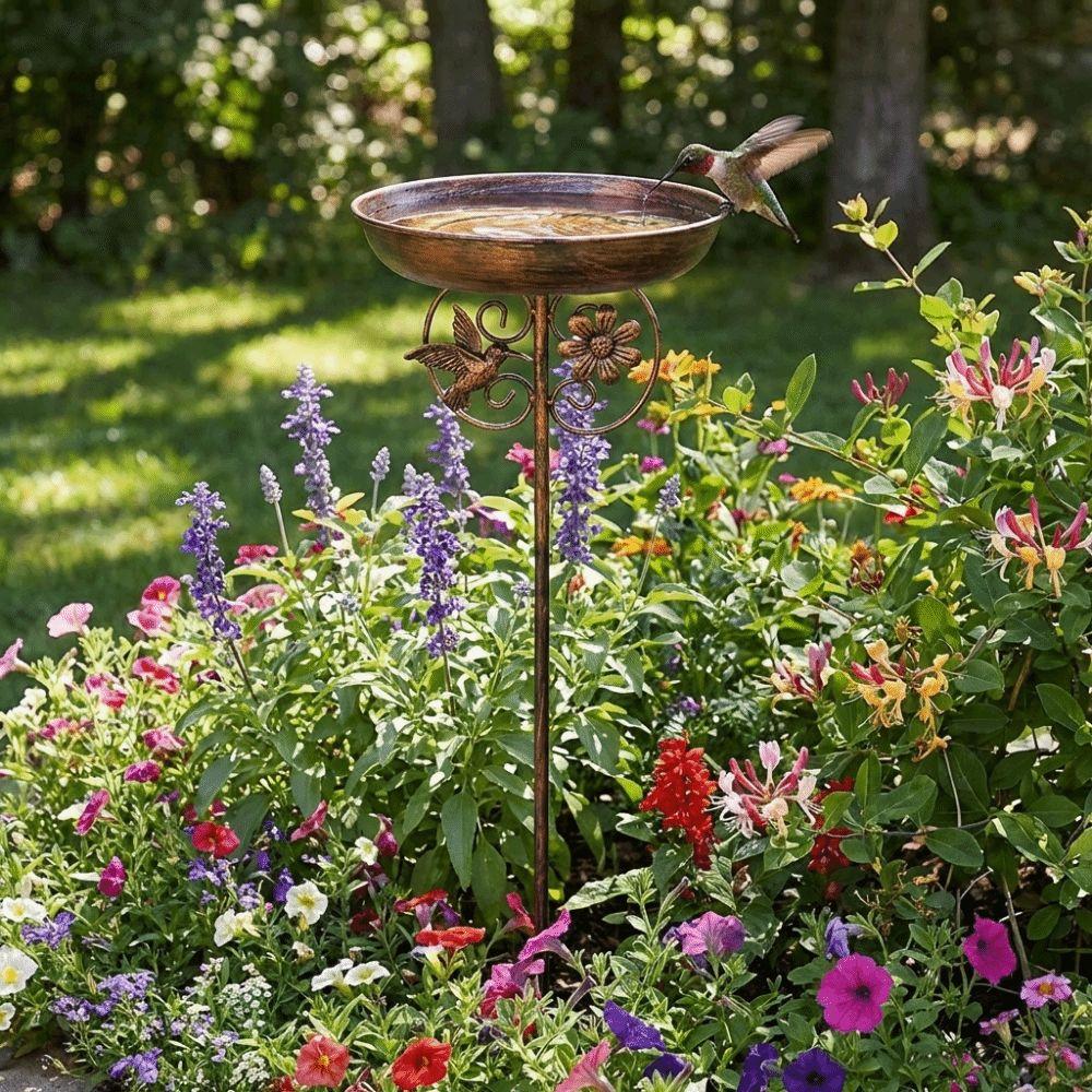 Five Prongs Base Metal Bird Feeder Heavy Duty Feeding Stations Garden Birdbath  Lawn