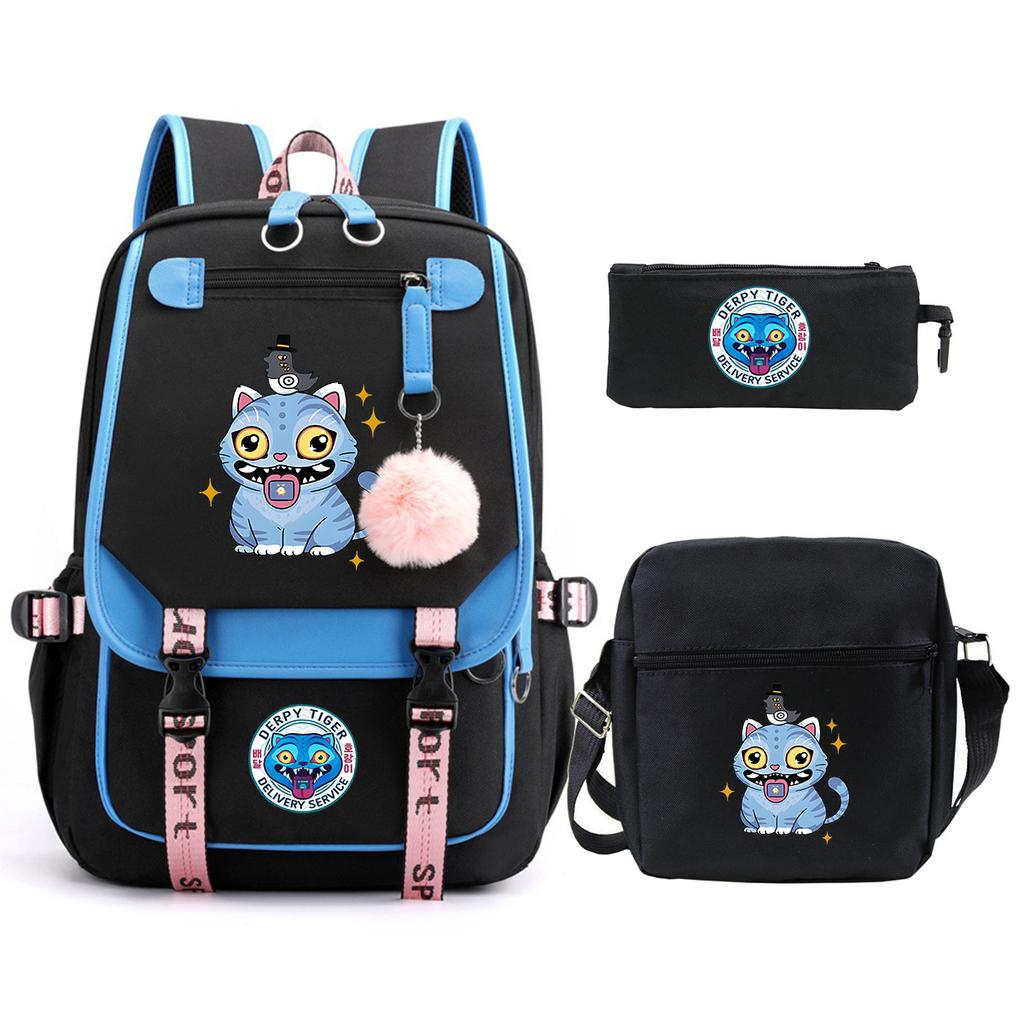 Witch Hunters Cartoon Peripheral Printing Children's Backpack Cross-border New Student School Bag Three-piece Shoulder Bag Pencil Bag