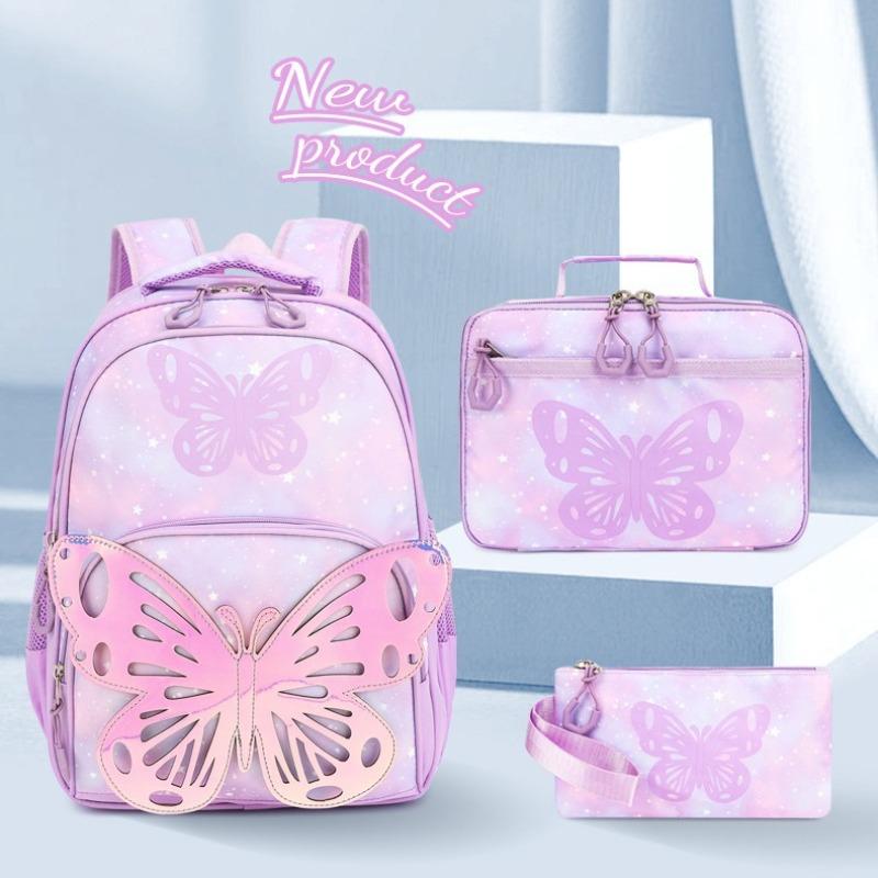 1pc Girls' Schoolbag Children's Cartoon Creative Butterfly Multifunctional Cute Fashionable and Versatile Student Backpack