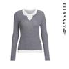 ELLASSAY Women's Relaxed Fit Merino Wool Round Neck Sweater