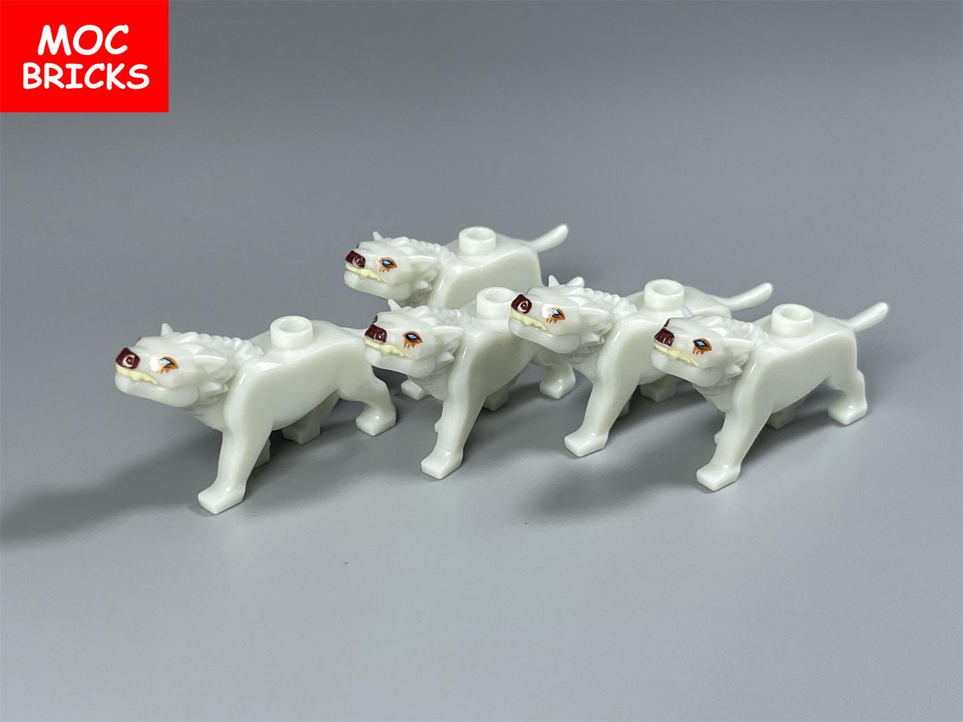 MOC Bausteine Leuchtender Wolf Zugbrücke Brücke Felsenplatte Felsengarten Berg DIY Stadt Straßenszene Abenteurer Film Spielzeug