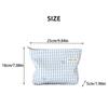 Blue and White Striped Bow Embroidered Makeup Bag, Zippered Storage Bag, Portable Travel Cosmetics and Skincare Storage Bag