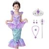Princess Dress Cosplay Costume Luxurious Set Mermaid Heart Magic Original 130cm UT5093B [CREDIBLE] Children's 7-piece (Princess Dress, Tiara, Stick,