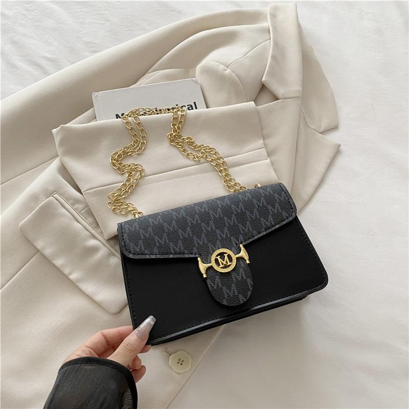 

Модная принтованная сумка через плечо Женская трендовая цепочка Универсальная сумка-флип через плечо Повседневная текстурная Ретро сумка-мессенджер