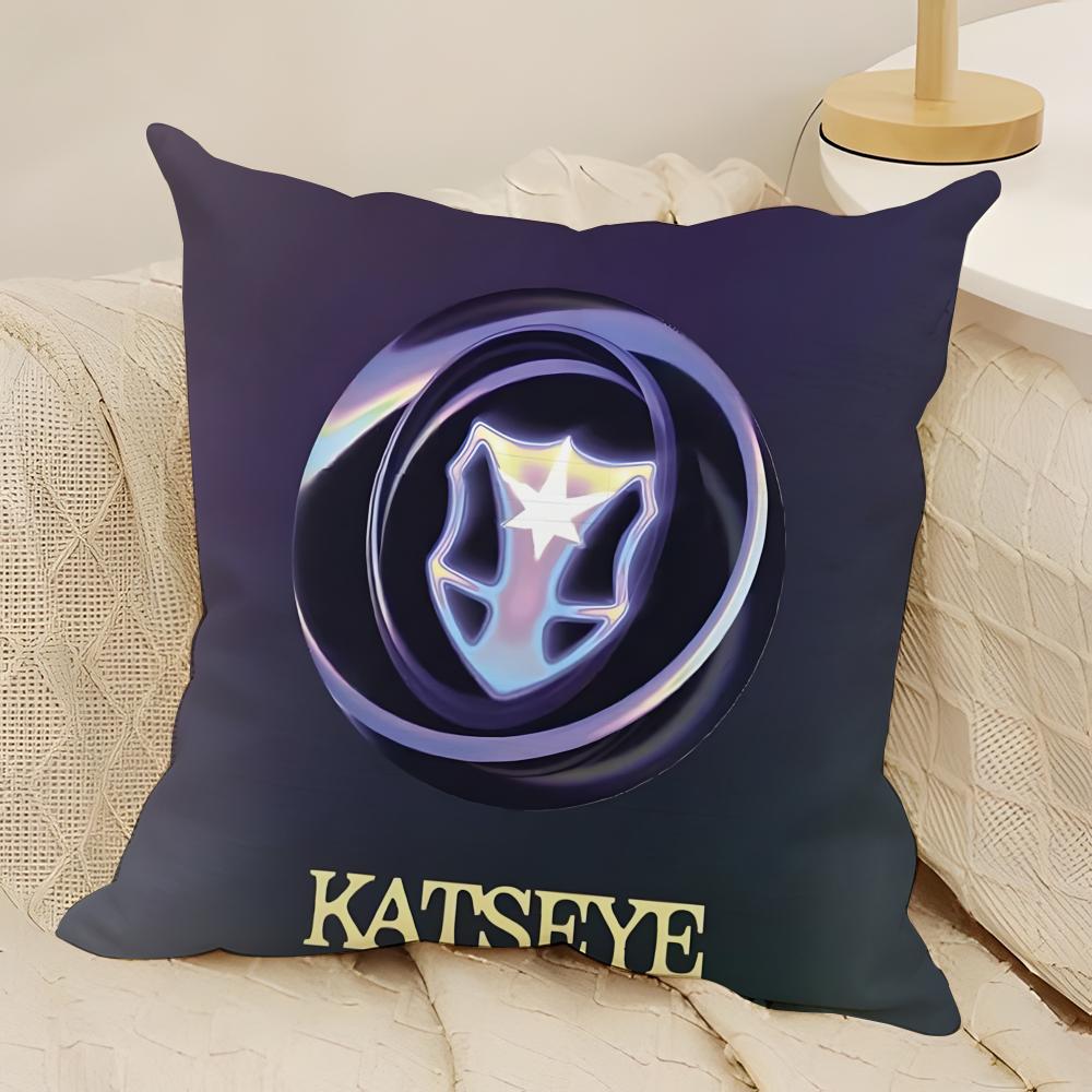 Kpop Style Eyekons Kpop Style Band K-Katseye 3 Pillow Case Natural Linen Double-Sided Printing Sofa Home Decor Cushion Cover