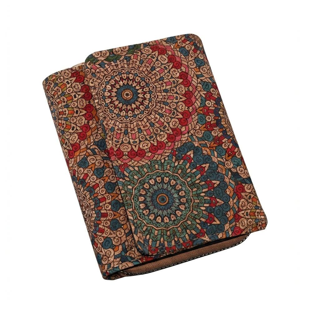 

Bohemian-style Wood Grain Coin Purse Leather Zipper Short Wallet Large Capacity Multi-functional Card Holder Women Men