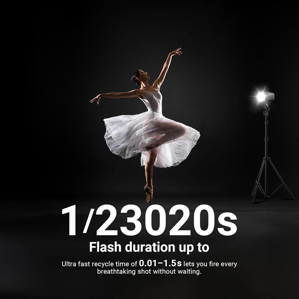 NEEWER 120Ws 2.4G TTL Outdoor Strobe Flash, Compatible with Godox, 1/8000s HSS Portable Studio Monolight with Modeling Light