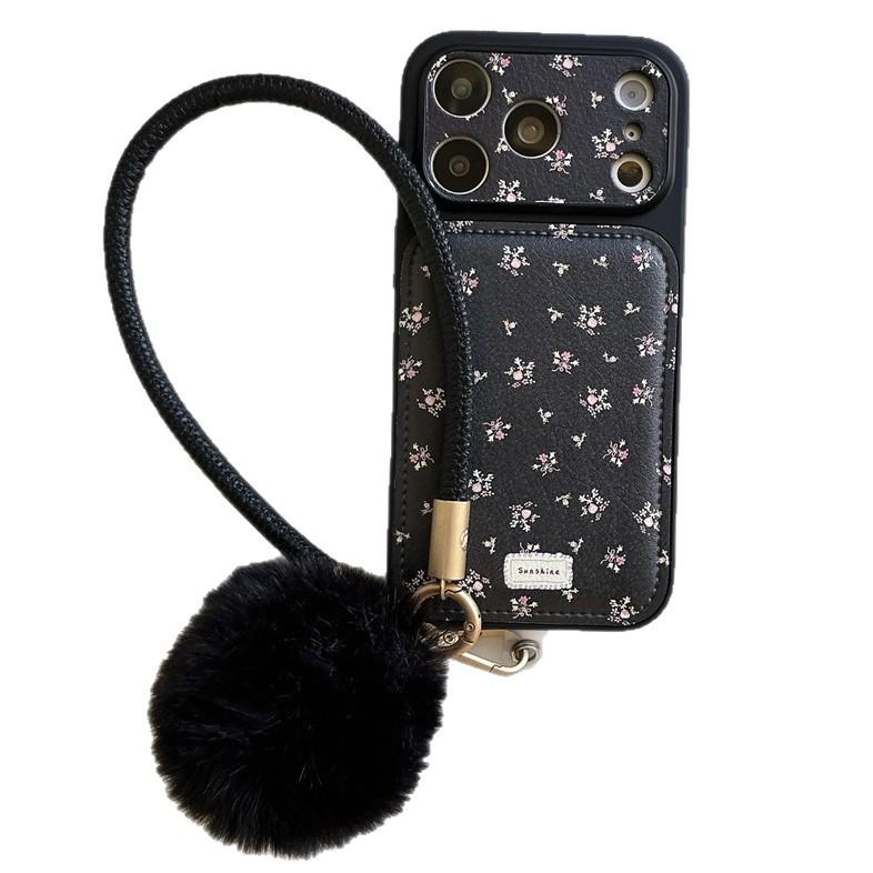 Winter Floral Hand Strap Case for iPhone 17/16 Pro Max/15/14