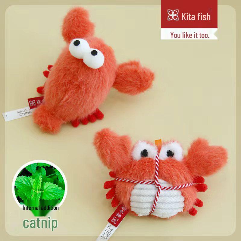 Catnip Crab & Lobster Plush Toy with Bell for Kittens