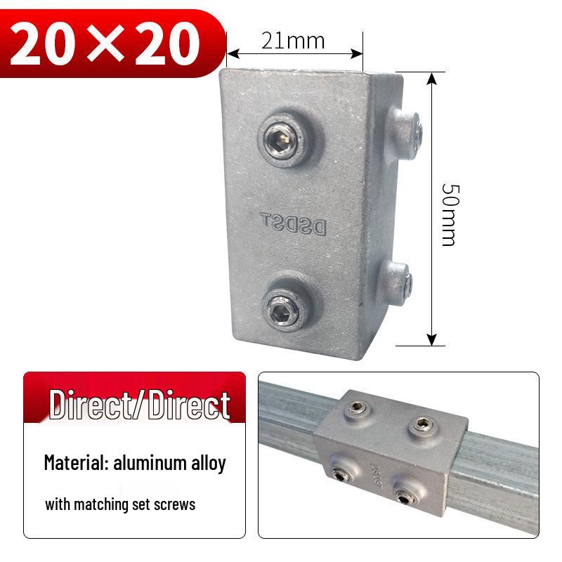 Galvanized Aluminum Alloy Square Tube Connector Fastener Joint, 20/25/30mm