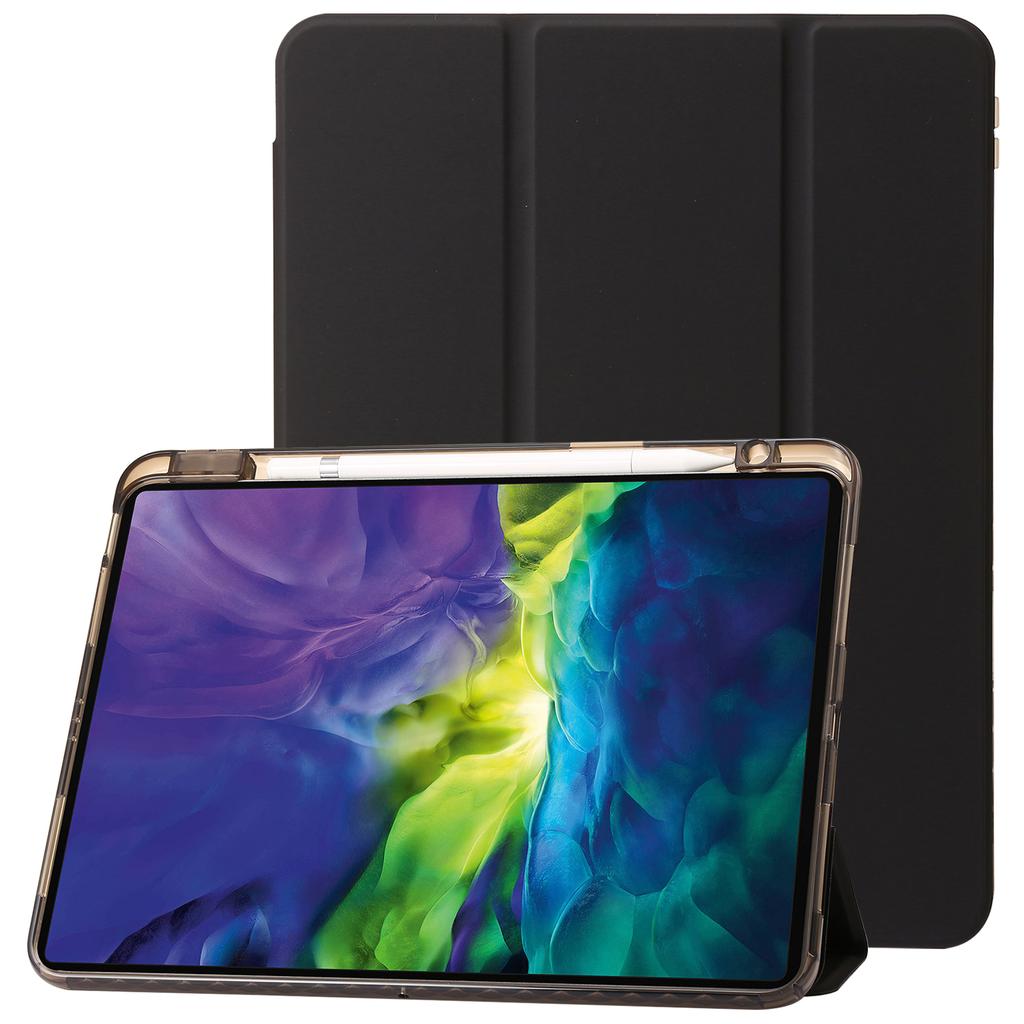 For iPad Pro 13 (2024) Tablet Case TPU+Acrylic+PU Drop Protection Cover with Tri-Fold Stand