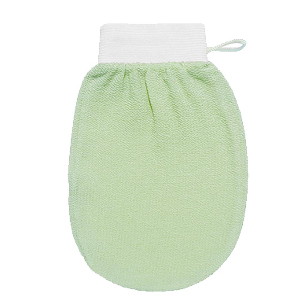 Luva esfoliante de banho suave com seda sintética e pequenas partículas de areia para pele delicada