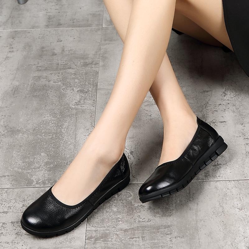 comfortable black flat work shoes