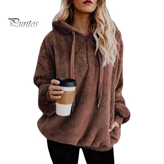 

Женская толстовка Fuzzy Sherpa, пушистый свитер с капюшоном, повседневный свободный флисовый джемпер для повседневной носки и активного отдыха на свежем воздухе M коричневый