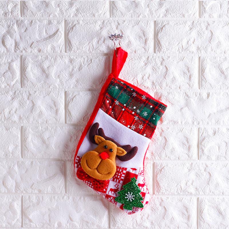 

Рождественские чулки, носки, Санта, снеговик, подвесные елочные украшения, рождественский декор для дома, новогодние подарочные пакеты с конфетами Navidad 25x19x14cm