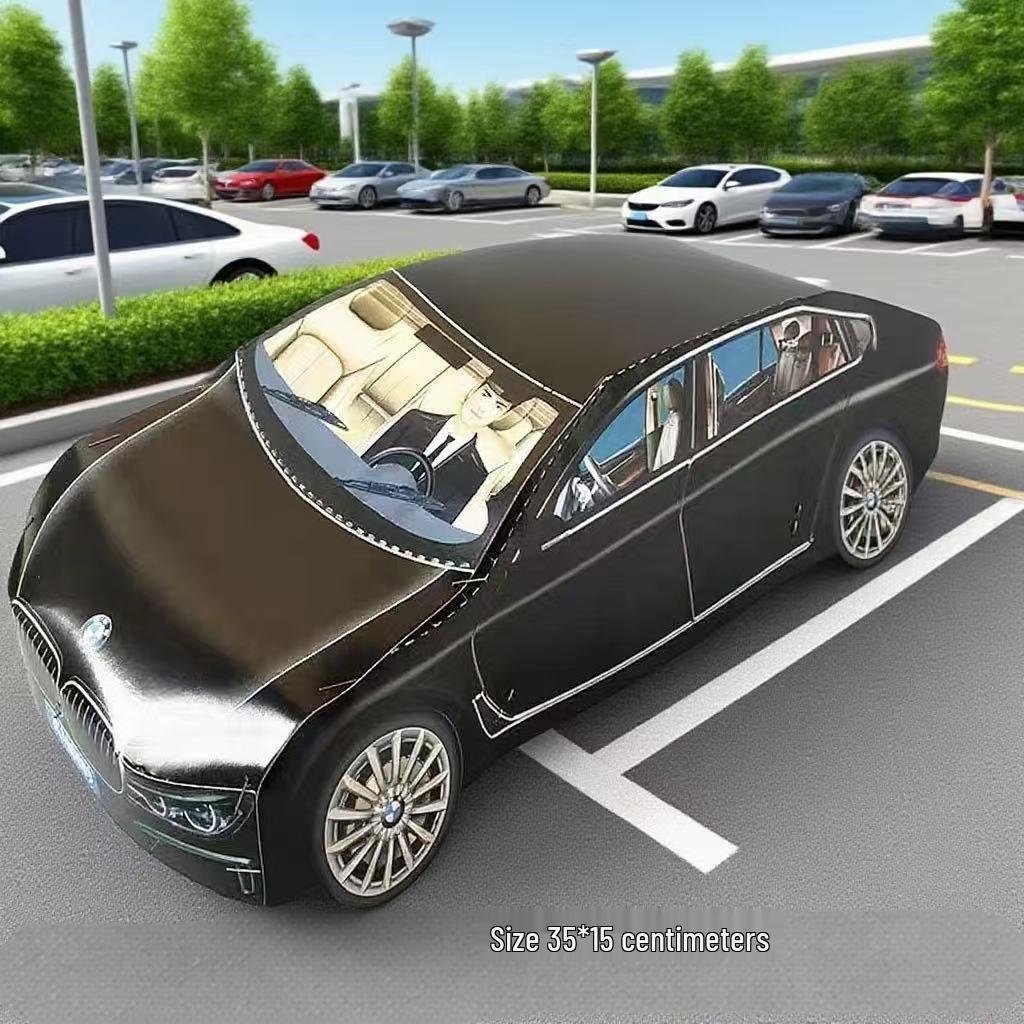 Sacrificial Paper Car BMW Sedan for Festivals (Hungry Ghost, Qingming, Spring): Hell Money & Cold Clothes Offerings