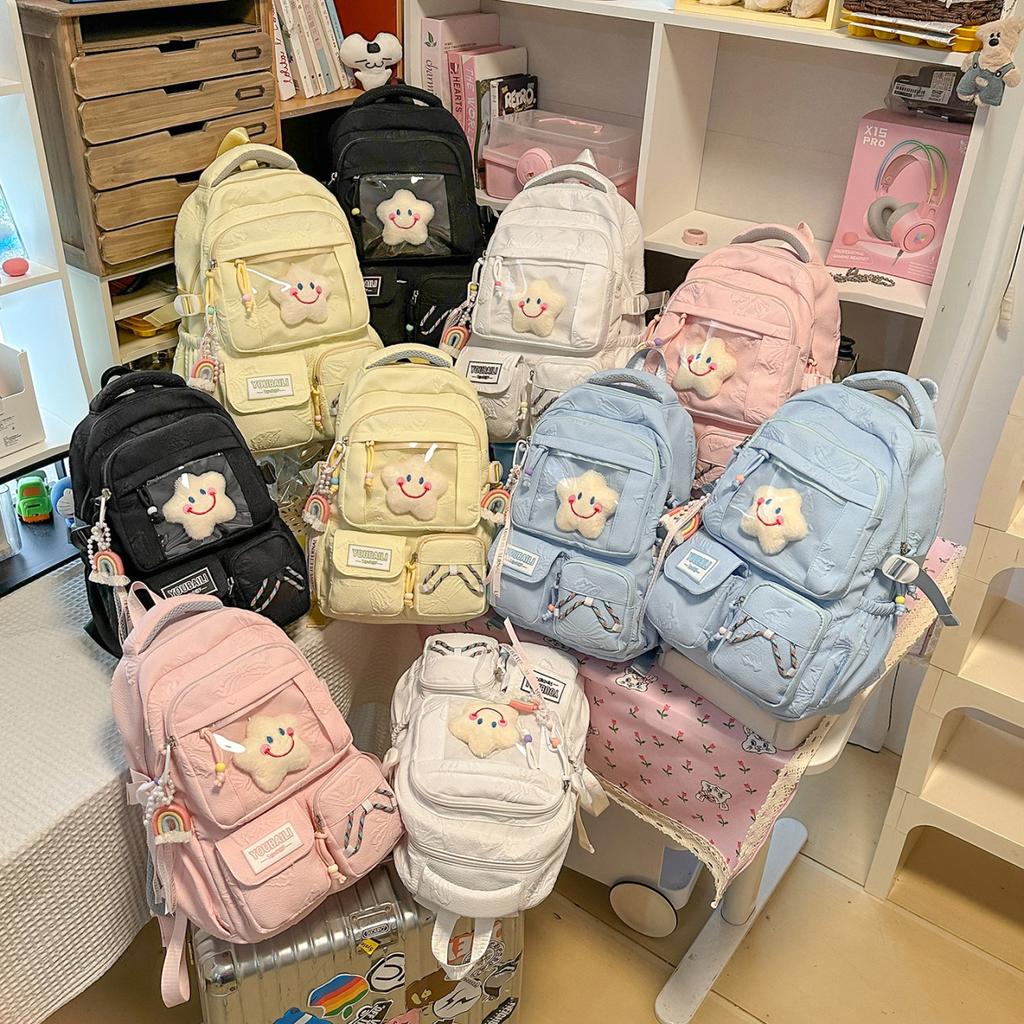 Schoolbag waxy jiji primary school students cute transparent backpack girls two-dimensional color large-capacity pain bag baby bag