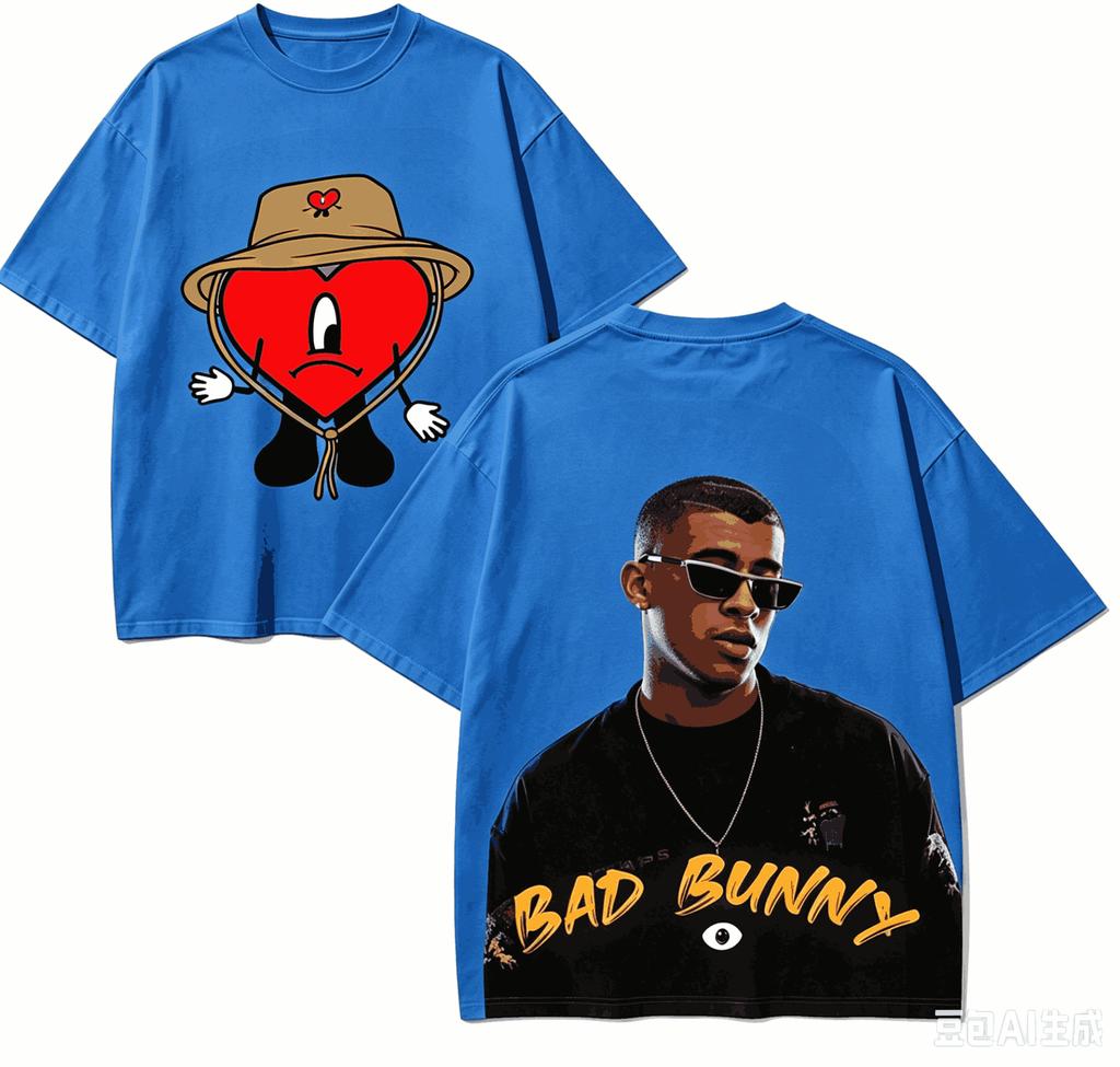 T-shirt Regalo Bad Bunny Uomo Donna Harajuku Oversize Unisex Manica Corta Streetwear alta qualità Coppie prodotto caldo Comoda