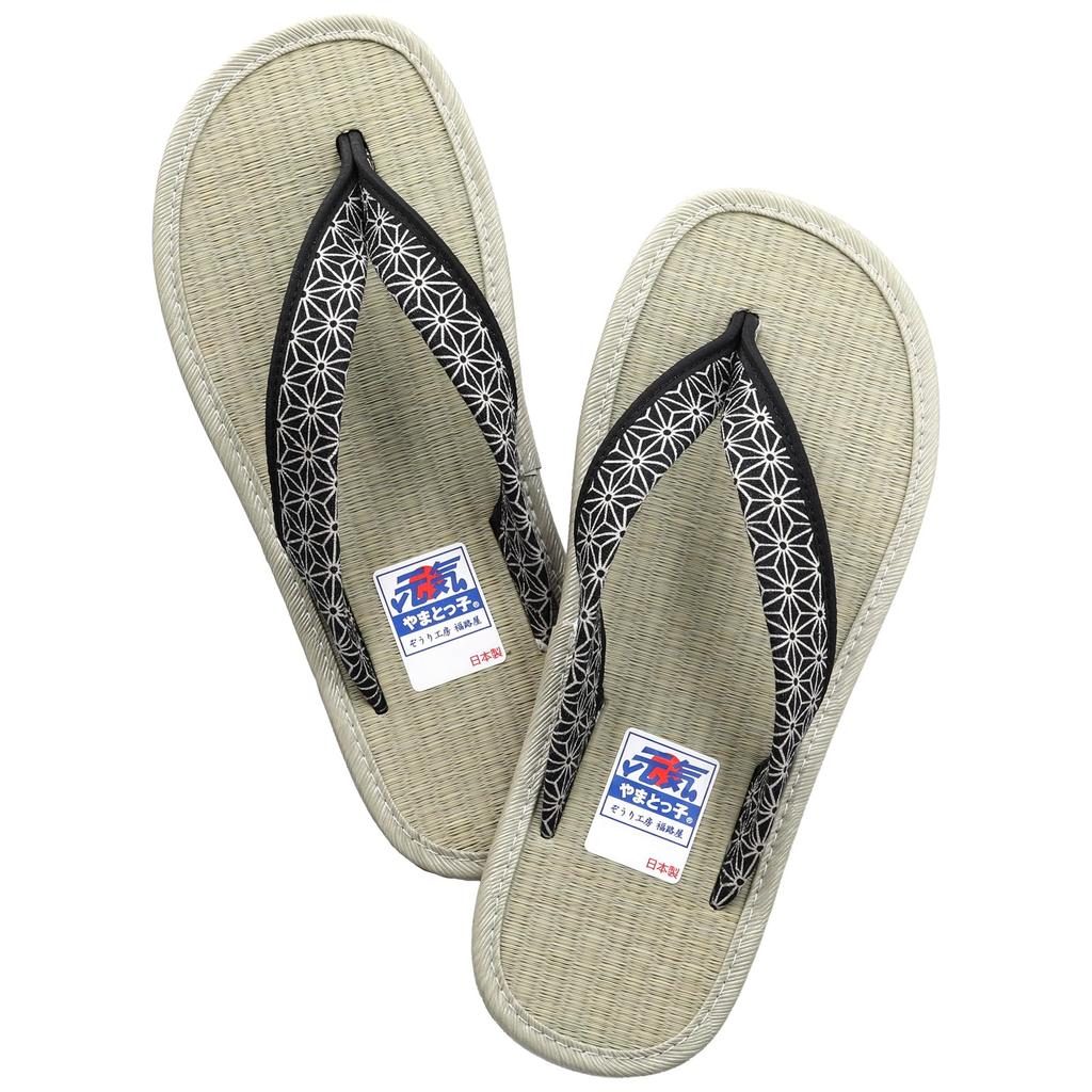 Zori Sandals "Igusa-kun" Comfortable Fit with High-Grade Mezumi-Woven Tatami Unisex Hanao Straps Tatami Sandals, Made In Japan Asanoha, 26.5cm