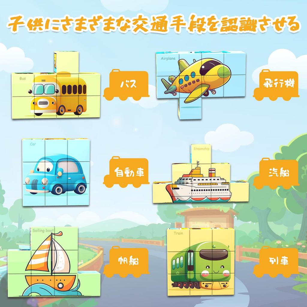 AOMACO Magnetic Block 3D Puzzle, 6-Theme, 6-Side Puzzle, Nine Palace Pattern, Magnetic Blocks, 9-Piece Set, Educational Toy, 3D Puzzle, Magnetic