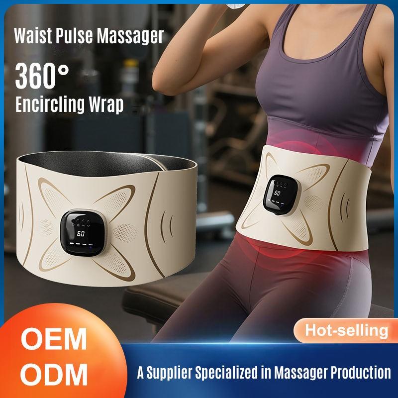 EMS Pulse Microcurrent Waist Massager Sweat Waist Support Abdominal Compression Belt Electric Gua Sha Training Tool