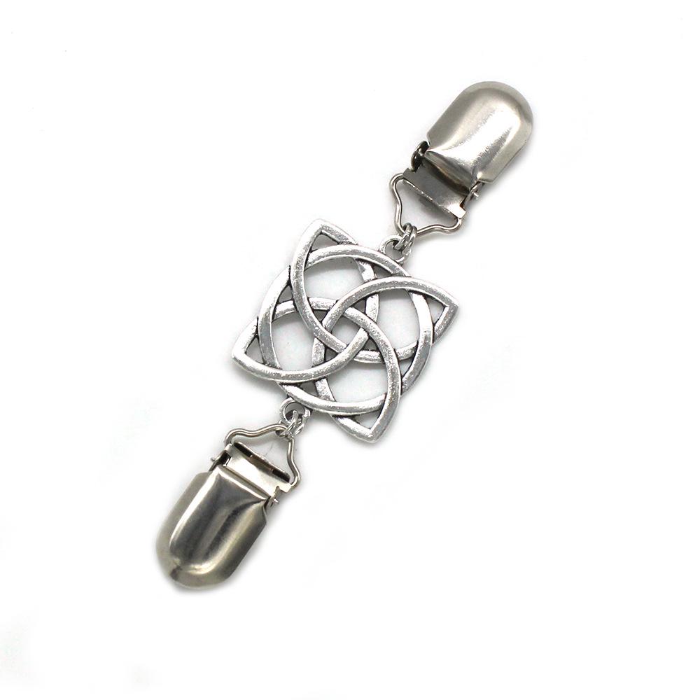 Vintage Double Buckle Sweater Clip - Fashion Hollowed Waist & Scarf Accessory for Women