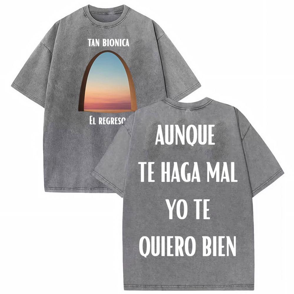Rock Band Tan Bionica Chano  Graphic T Shirt Men Women Harajuku Streetwear Tshirt  Cotton Oversized Vintage Washed Tshirt