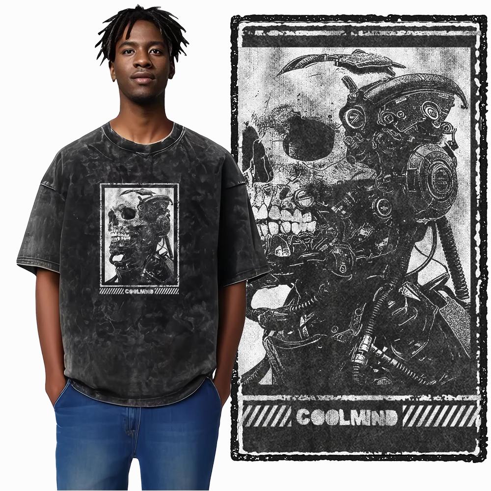 U5 100% Cotton Acid Washed Cool Streetwear Print Unisex T shirt Big size Cool Vintage men tshirt Cool tee shirt for men