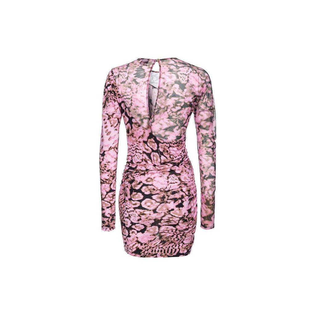 PINKO Printed Plain Knit Mini Long Sleeve Dress Women dresses Rose-Pink 103257A1O5-UY6