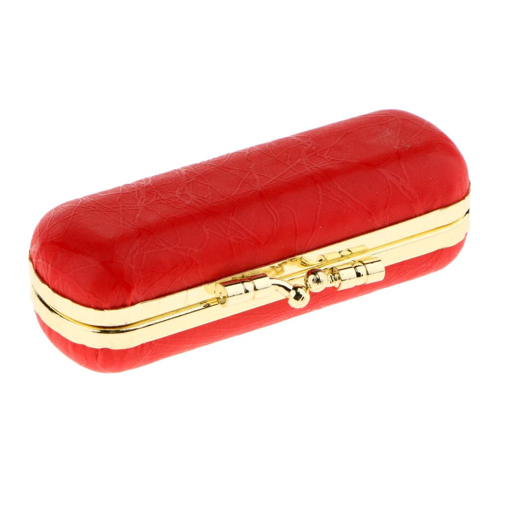 Empty Lipstick Case, Lipstick Box with Mirror and Snap Fastener