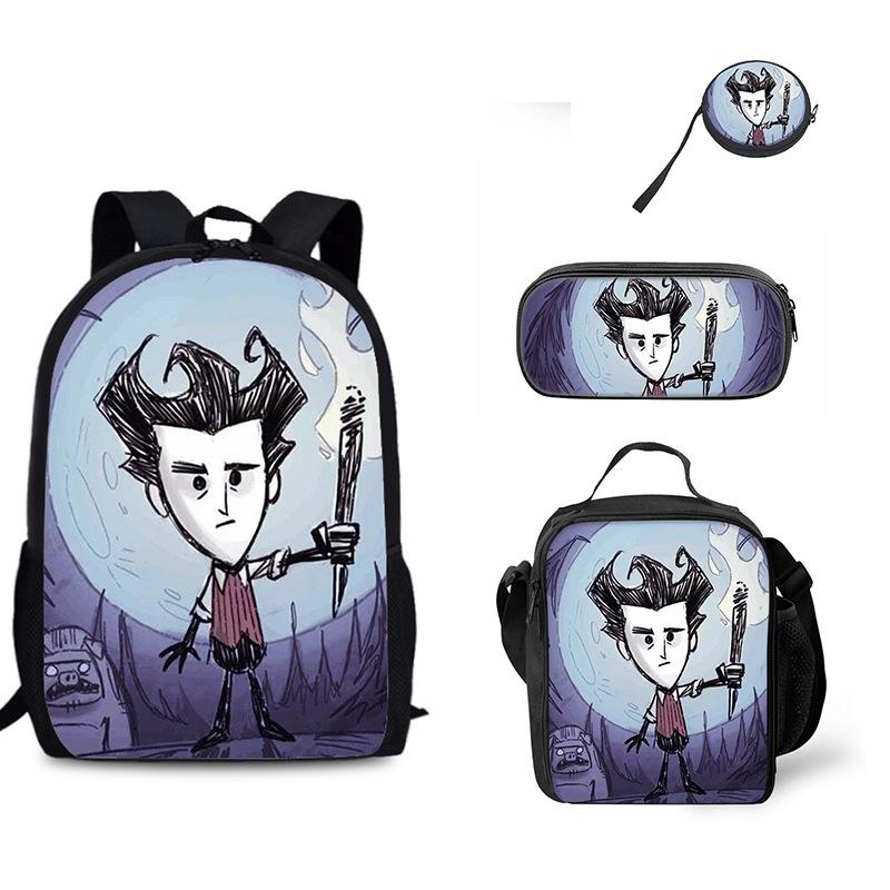 3pcs set Backpack for Boys Girls Best Gift Kids bags Don't Starve Child School With lunch bag Pencil Bags School Student Bags