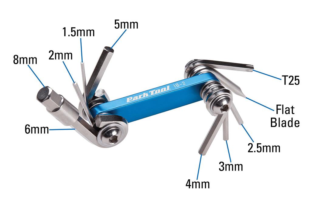 PARKTOOL Multi-tool Size: Hexagon 1.522.534568mm T25 Flathead Screwdriver IB-2