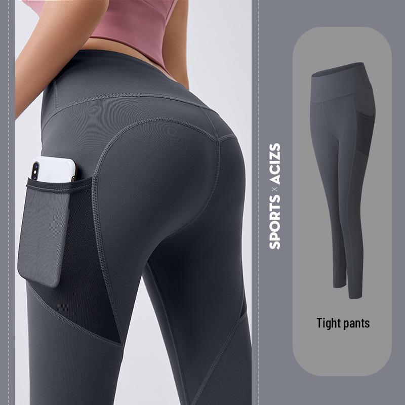 Peach Butt Seamless High Waist Yoga Leggings with Mesh Pockets