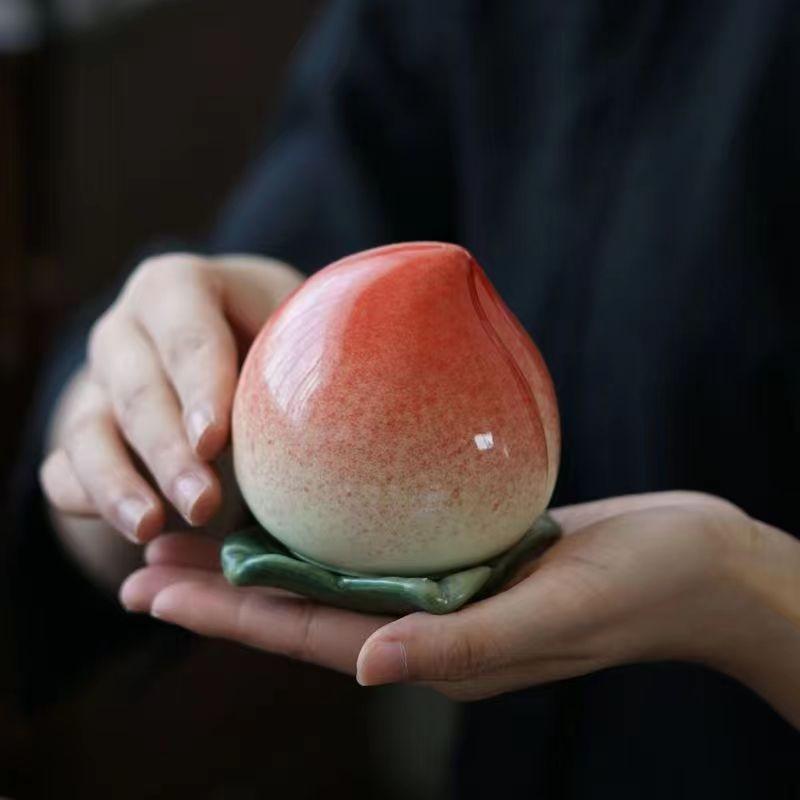 Creative Ceramic Simulation Fruit Strawberry Candy Jar Spice Jar Tea Canister Household Sealed Storage Moisture Desktop Tea Table Ornaments