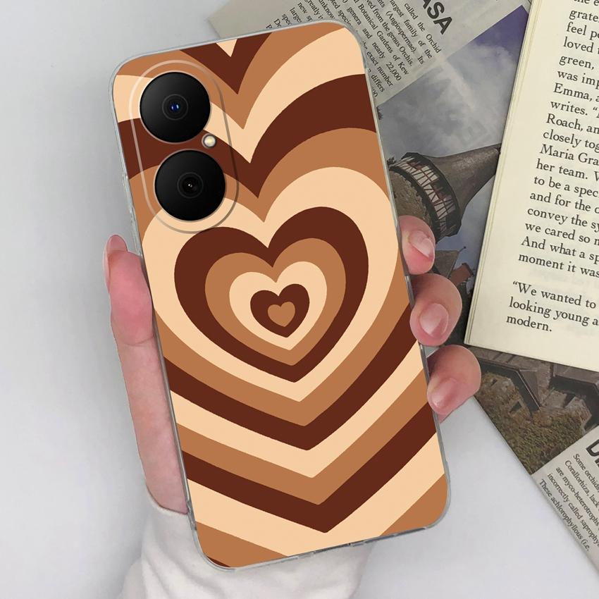 

Для Huawei Enjoy 80 70x P40 P50 Y5 Y6 Y8p чехол для телефона красочные узоры в виде сердечек квадратный прозрачный силиконовый пылезащитный чехол для Huawei бампер чехлы Huawei Y9s