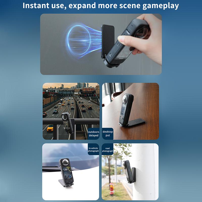 Suport magnetic pentru cameră sport pentru camera de acțiune Insta360 X3 X4 Suport suport de birou Bază montată pe perete pentru video video auto Vlog