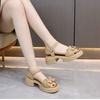 Nuevas Sandalias Casuales y Versátiles para Mujer con Suela Gruesa para Zapatos que Aumentan la Altura y Zapatos de Playa con Tacones Gruesos