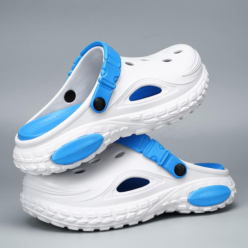 Summertime Mens Thick Soled Anti-Skid Breathable Toe-Cap Sandal Shoes Daily Beach Slide Shoes Outside Graden Clogs Stylish Slide Shoes