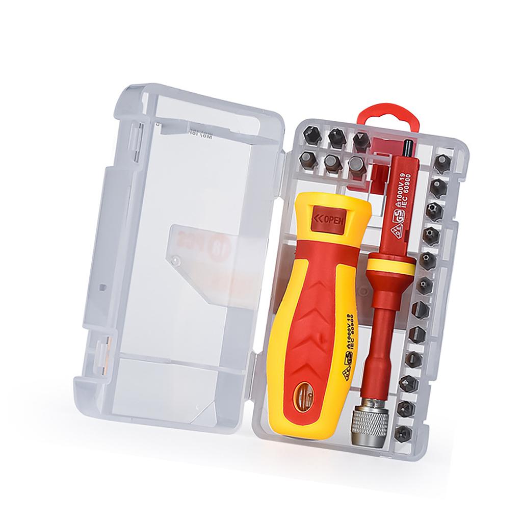 18 in 1 Insulated Electricians Screwdriver Set with Rubber Handle Magnetic Tip for Electrical Home and DIY Projects