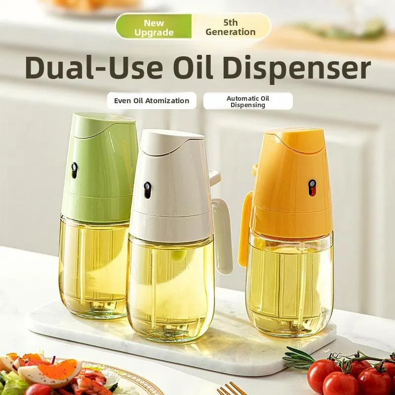 300/500ml Glass Oil Vinegar Bottle, Two-Way Spray Design, Kitchen Home Non-Drip Storage Seasoning Bottle