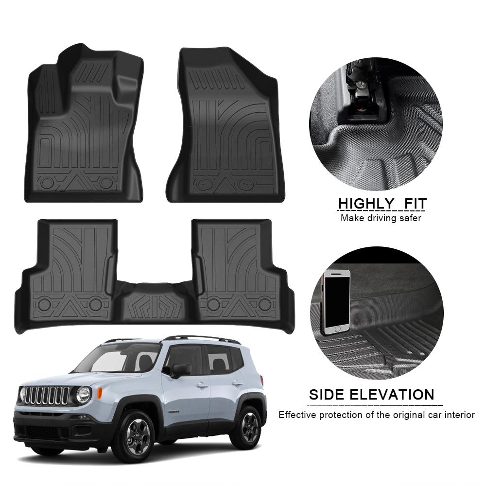 TPE Car Floor Mats for Jeep Renegade 2015 2016 2017-2020 Waterproof Protective Rubber Car Pad Liner Auto Interior Accessories
