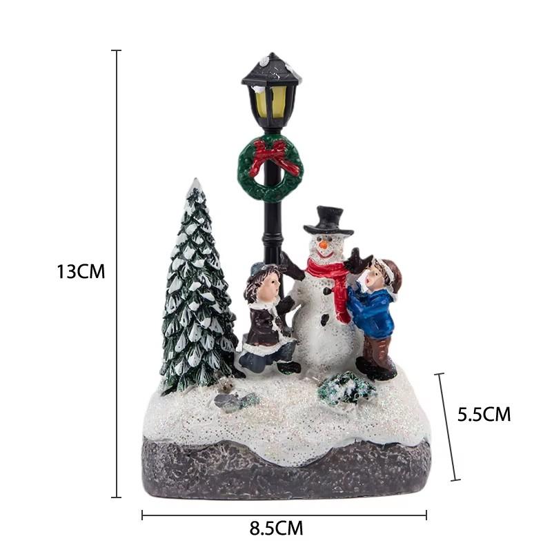 Christmas LED Lighted House Tabletop Centerpieces Village Scene Decoration Gift Resin House Small Ornaments Christmas Gifts