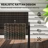 2 Seater Rattan Garden Bench, Outdoor Bench with Quick-Drying Cotton Padding, Wicker Garden Loveseat with Armrests, Steel Frame for Patio, Park