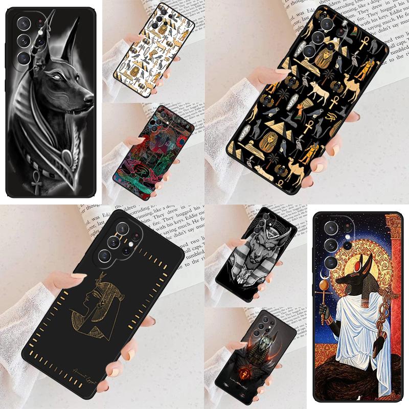 Egypt Nefertiti Anubis Cell Phone Case for Samsung Galaxy S26 Ultra S25 S24 S23 S22 S21 S20 Note10 Cover