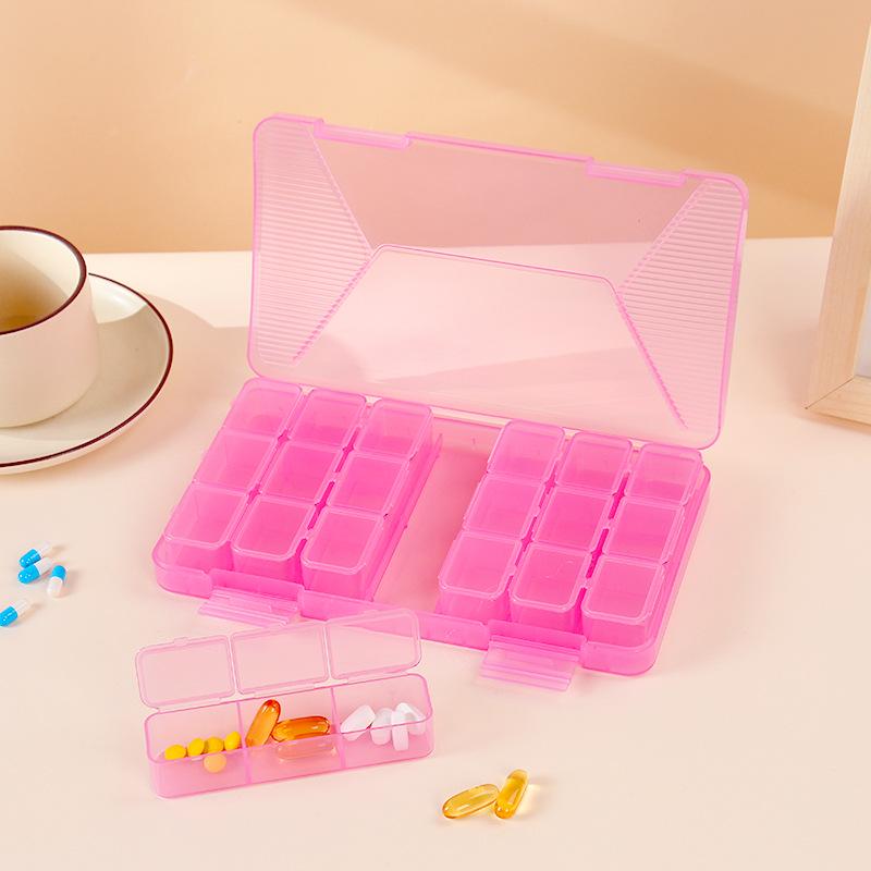 Weekly Pre-Portioned Pill Box for Elderly - Portable 3 Meals a Day Organizer