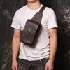 Men'S Casual Leather Breast Bag Crazy Horse Leather Messenger Bag Summer Sports Shoulder Bag Cowhide Men'S Bag