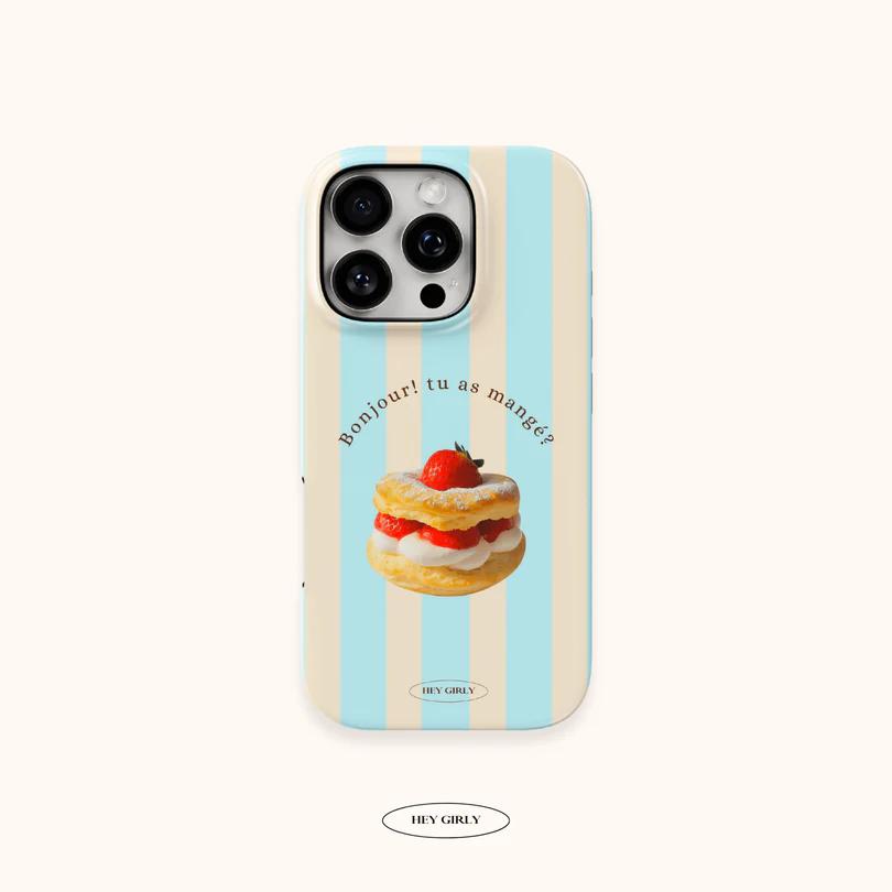 

French Pastry Phone Case for iPhone 17 16e 16 15 14 13 12 11 X XS XR XSMAX 7 8 Air Pro Max Plus Luxury Double-layer Back Cover iPhone 11