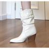 Fashion New Style Vintage Women's Spring and Autumn Retro Fashion Boots Thick Heel Long Tube Slim Stacked Middle Tube Boot Zapatos Mujer